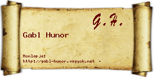 Gabl Hunor névjegykártya